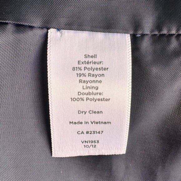 Talbots Cropped Zippered Collarless Blazer Navy - Picture 10 of 11